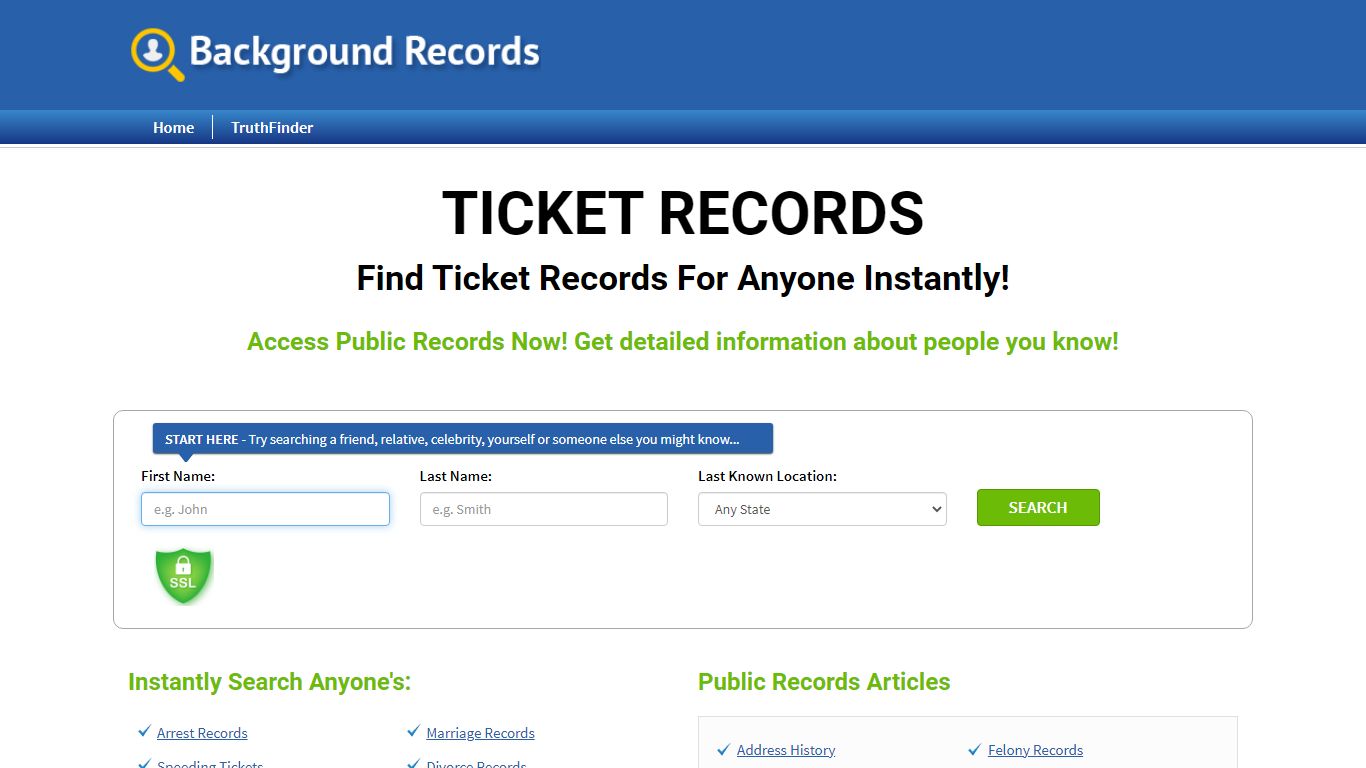 Find Ticket Records For Anyone